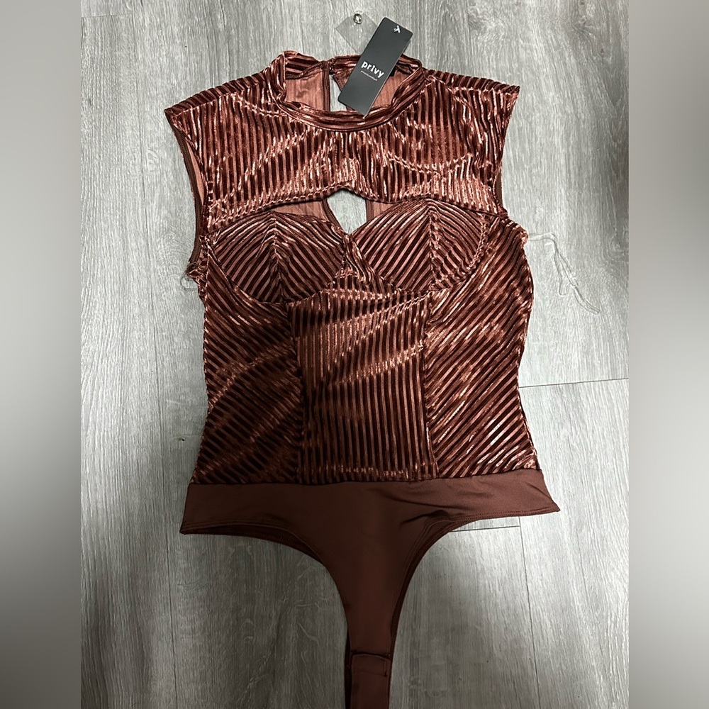 Brown Bodysuit brand Privy, Size L